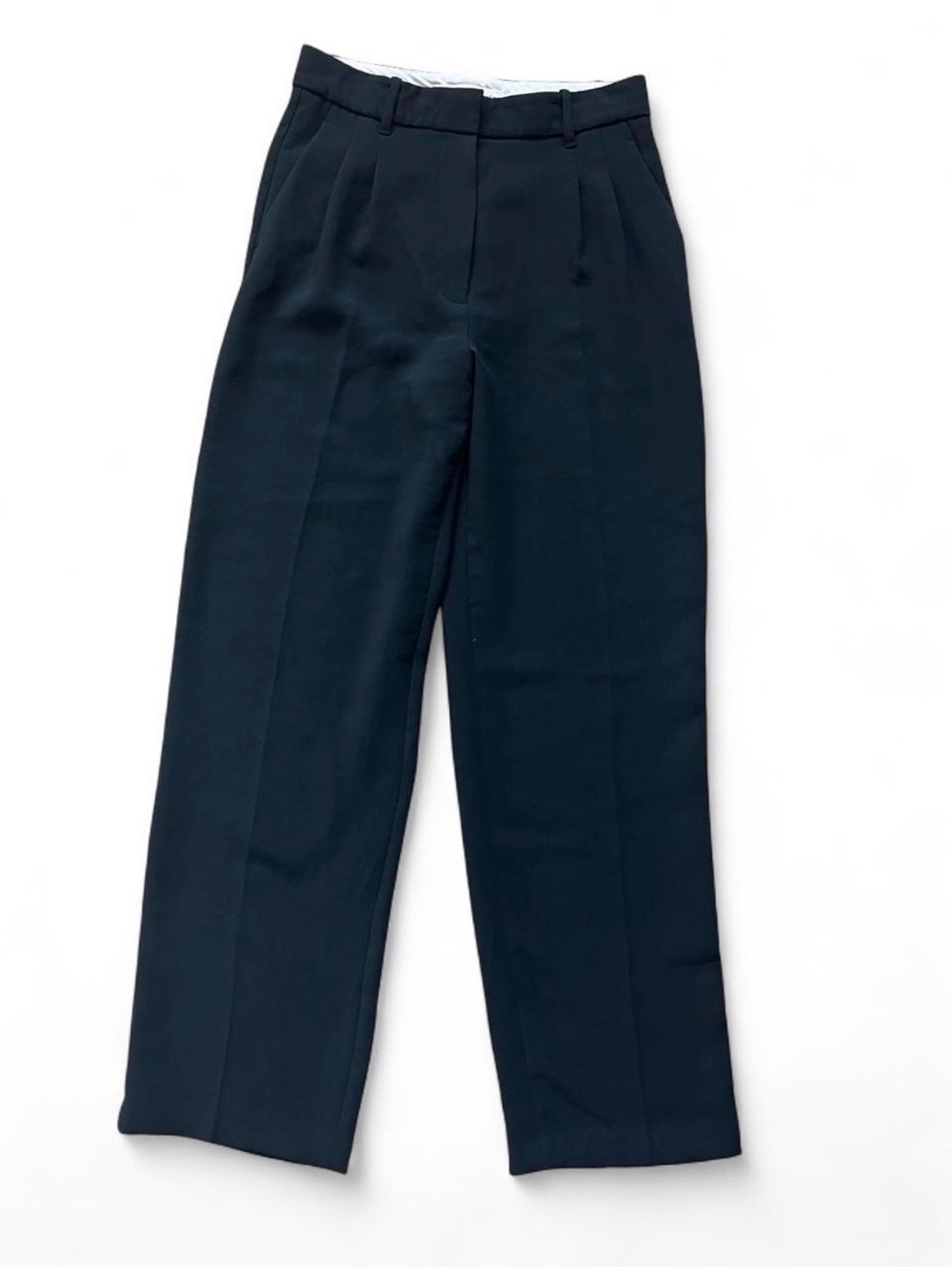 Aritzia The Effortless Pant Crepette Black Size 8 Tall High Rise Pleated Trouser